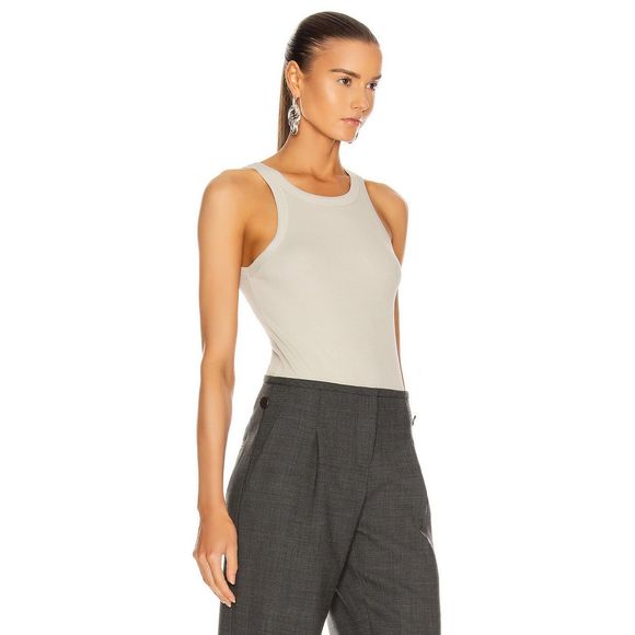 Toteme Tops - Toteme Espera Ribbed Stretch Cotton Jersey Tank Top Size XS Desert Taupe Scandi